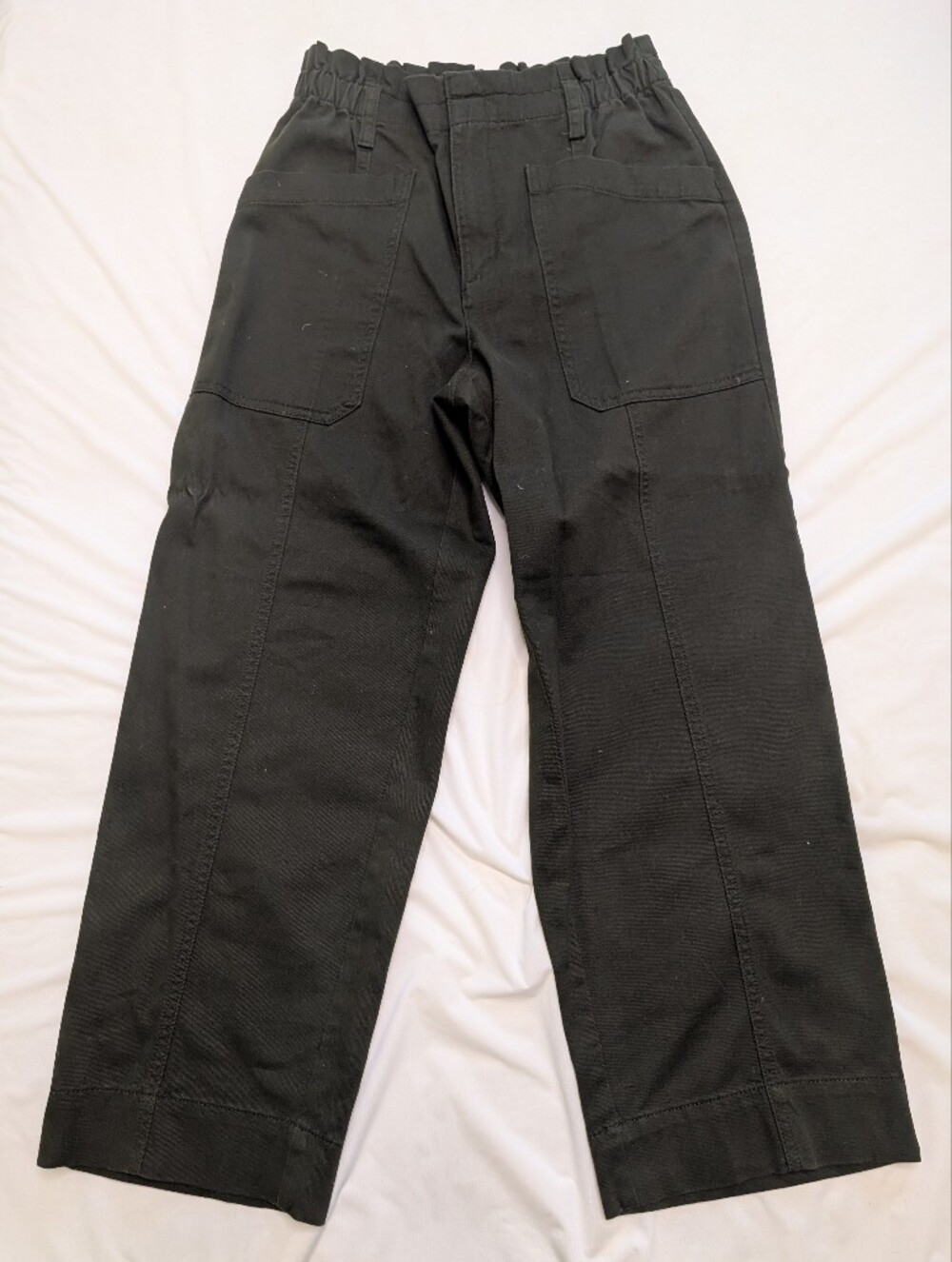 Loft Dark Green Cropped Wide Leg Pant